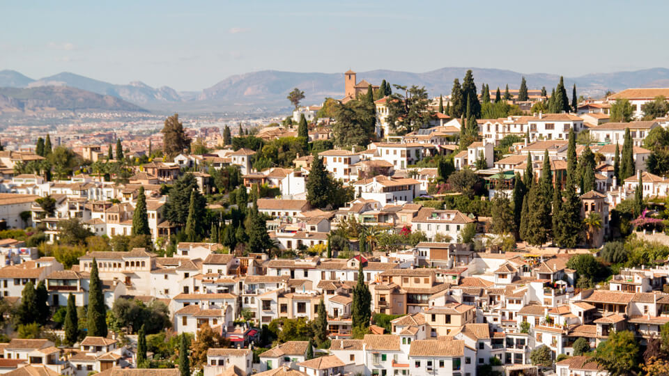 The adjacent old Arabic neighborhood, the Albaycin. Granada The adjacent old Arabic neighborhood, the Albaycin. Granada