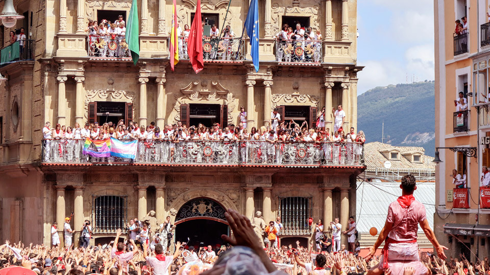 Chupinazo de los Sanfermines in Pamplona, Spain